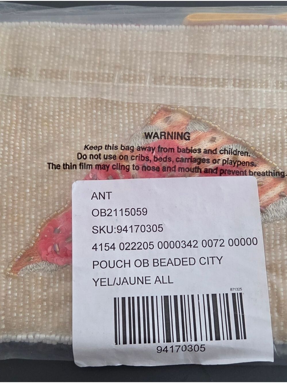 NWT Anthropologie Taxi Beaded Pouch/ Bag- City Edition In New York - Picture 2 of 3